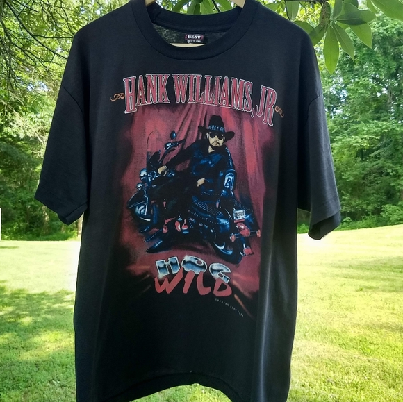 SOLD💥'95 Hog Wild Hank Jr. tour tee - Picture 1 of 6
